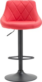 Banco de bar Lazio em couro sintético vermelho