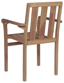 Cadeiras de jardim empilháveis 2 pcs madeira teca maciça