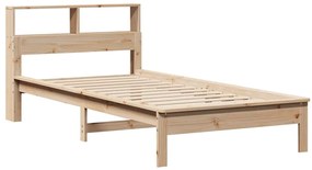 Cama com estante sem colchão 100x200 cm pinho maciço