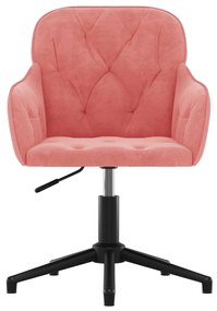 Cadeiras de jantar giratórias 2 pcs veludo rosa