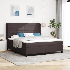 Cama Box Spring vidaXL com Colchão Castanho 180x200 cm em Tecido