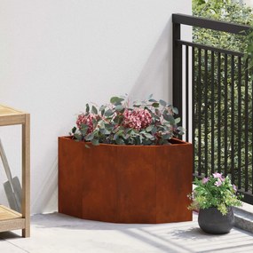 vidaXL Vaso de Canto Ferro Enferrujado 45 x 45 x 35 cm Aço corten