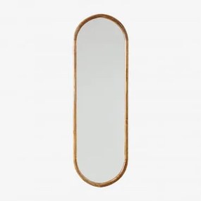 Espelho de Parede Oval em Madeira de Manga (35x115 cm) Munya Madeira - Sklum