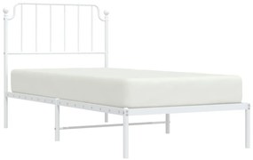 Estrutura de cama com cabeceira 90x190 cm metal branco