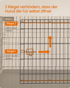Gaiola dobrável para cães de grande porte com porta dupla 120 x 72,5 x 109 cm Preto