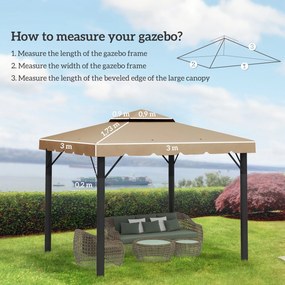 Cobertura de Substituição para Pérgola 300x300 cm em Poliéster – Teto
