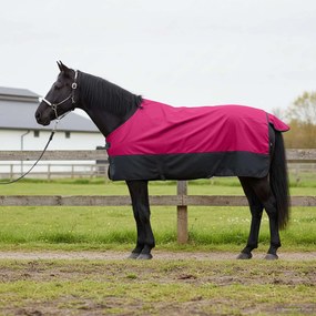 vidaXL Cobertor de Cavalo Rosa e Preto 85 cm Poliéster