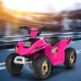 Moto 4 para crianças bateria 6V, veículo motorizado com design moderno 73 x 40 x 44,5 cm Rosa