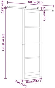 Porta de Correr vidaXL com Conjunto de Ferragens 78x232 cm Madeira Mac