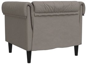 Sofá chesterfield tecido cinzento-acastanhado