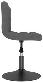 Cadeiras de jantar giratórias 6 pcs veludo cinzento-escuro