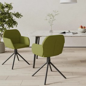 vidaXL Cadeiras de jantar giratórias 2 pcs veludo verde-claro