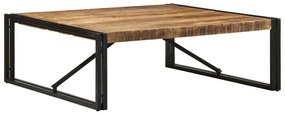 Mesa de centro 100x100x35 cm madeira de mangueira áspera maciça