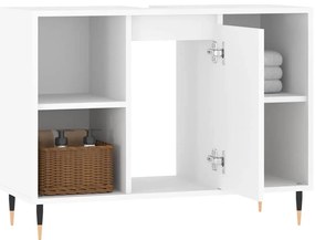 Armário de casa de banho 80x33x60 cm derivados madeira branco