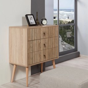 Cômoda Trio – Carvalho Sonoma – 80x90x40 cm