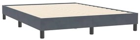 Estrutura de cama sem colchão 160x210 cm veludo cinzento-escuro