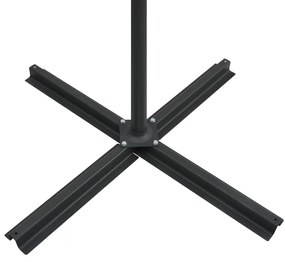 Guarda-sol de jardim cantilever c/ luzes LED 250x250 cm bordô