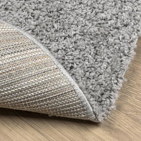 Tapete shaggy de pelo alto PAMPLONA Ø 120 cm cinzento