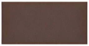Painel parede 12 pcs 30x15 cm couro artificial 0,54 m² castanho