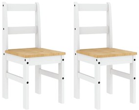4 pcs conjunto de jantar Panama madeira pinho maciça branco
