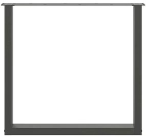 Pés para mesa de jantar em formato de U, 2 peças, antracite, 80x(72-73