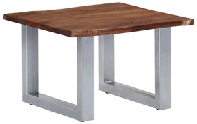 Mesa de centro com arestas vivas 60x60x40 cm acácia maciça