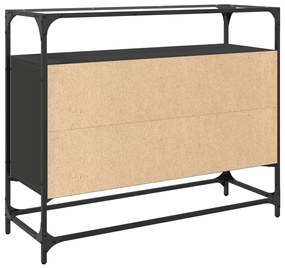 Aparador c/ tampo de vidro 98x35x81 cm derivados madeira preto