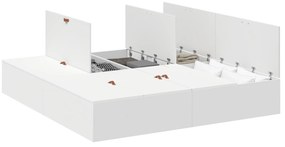 Cama de Armazenamento Branca 200x200 cm