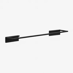Toalheiro Adesivo De Parede Com Barra 45 Cm Para Casa De Banho Em Aço Inoxidável Jalter Preto Mate - Sklum