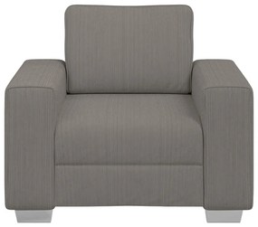 Poltrona 60 cm tecido corduroy cinzento-claro