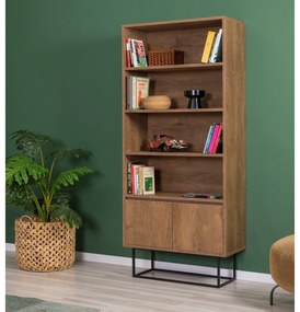 Conjunto de Mobiliário de Sala Laxus – Nogueira/Preto – 90x39x40 cm