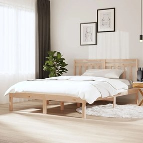 vidaXL Estrutura de cama pequena casal 120x190 cm pinho maciço