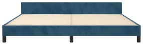 Estrutura de cama sem colchão 200x200 cm veludo azul-escuro