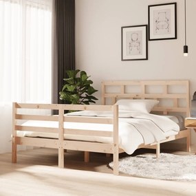 3101258 vidaXL Estrutura de cama dupla 135x190 cm madeira maciça