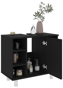Armário casa de banho 60x32x53,5 cm derivados de madeira preto
