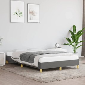 Estrutura de cama sem colchão cinza escuro 120x190 cm tecido