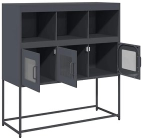 Aparador 100,5x39x107 cm aço laminado a frio antracite