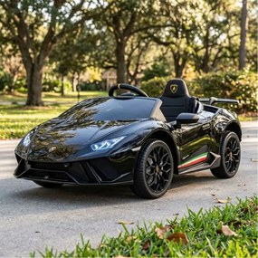Carro infantil Lamborghini Huracan 12 volts com controlo remoto, Pneus Borracha preto metálico