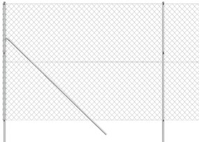 Cerca de arame 1,4x10 m prateado