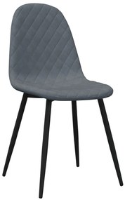 Cadeiras de jantar 2 pcs veludo cinzento-escuro