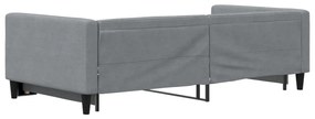 Sofá-cama com gavetão 100x200 cm tecido cinzento-claro