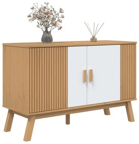 Aparador OLDEN 114x43x73,5 cm pinho maciço branco e castanho