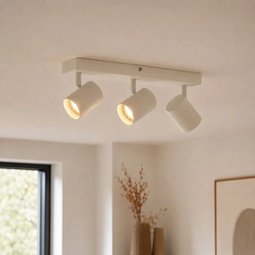 Foco de teto moderno bege 3 luzes ajustável - Jeana
