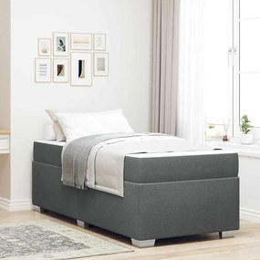 vidaXL Estrutura da Cama com colchão Cinza Escuro 80 x 200 cm tecido