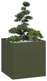 Vaso floreira 80x80x80 cm aço verde azeitona
