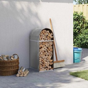 vidaXL Suporte de lenha 40x45x100 cm aço galvanizado cinza-claro