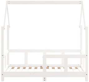 Estrutura de cama infantil 70x140 cm pinho maciço branco