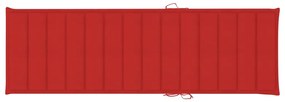 Espreguiçadeira com almofadão vermelho pinho impregnado