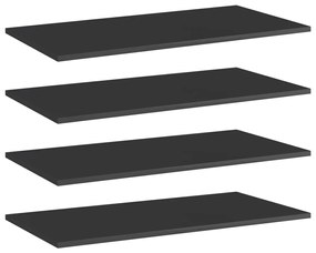 vidaXL Prateleiras para estante 4 pcs 80x40x1,5cm contraplacado preto