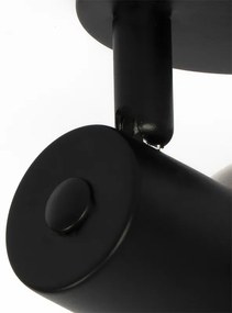 Foco Art Deco Preto com Vidro Fumado - Vidro Art Deco
